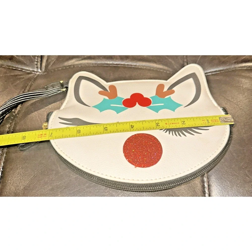 Luv Betsey Johnson Christmas Reindeer Cat‎ Deer Coin Purse Wristlet Bag Wallet